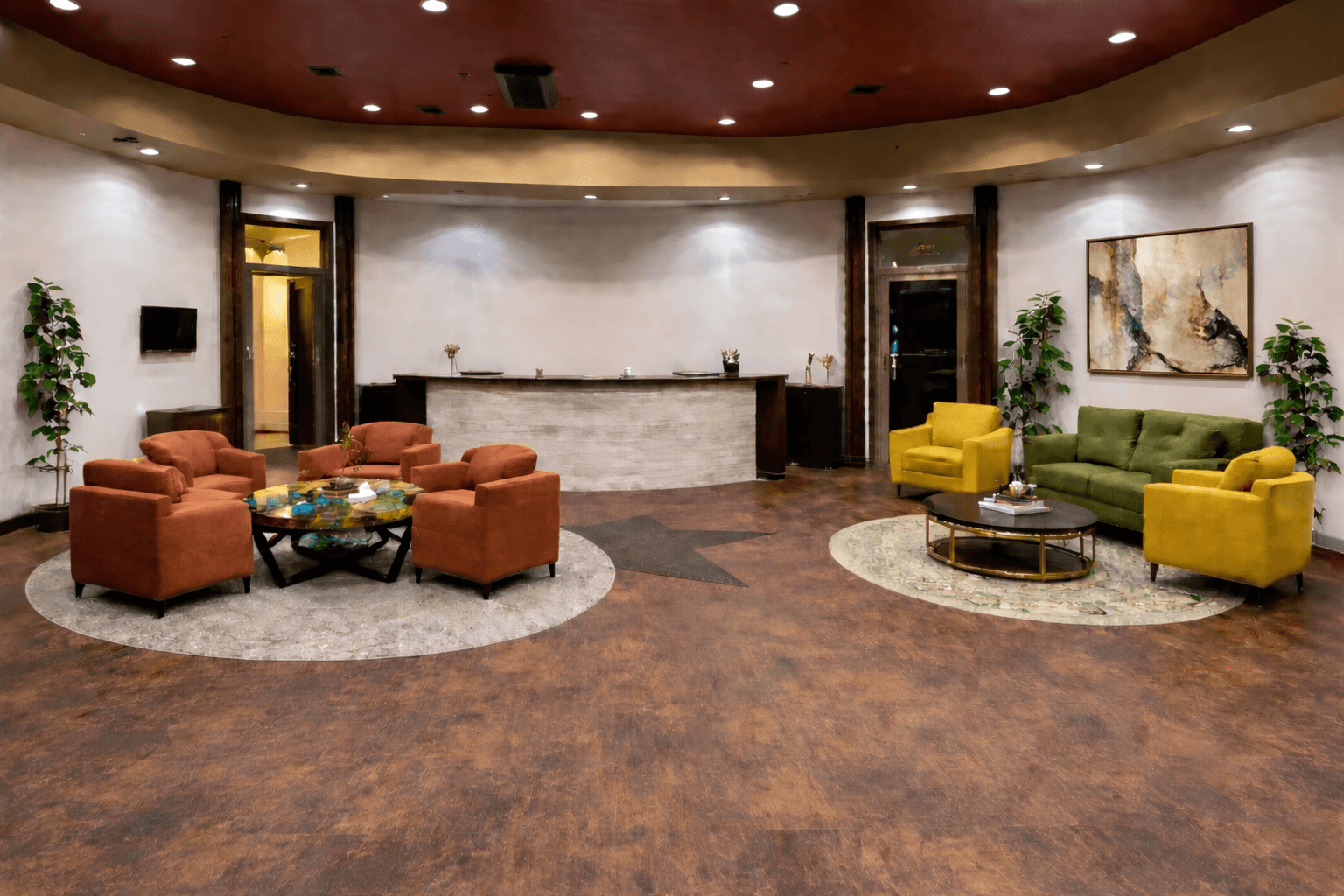 Welcoming executive-style lobby with comfortable seating and a clean, professional atmosphere designed to create a positive f Welcoming executive-style lobby with comfortable seating and a clean, professional atmosphere designed to create a positive f