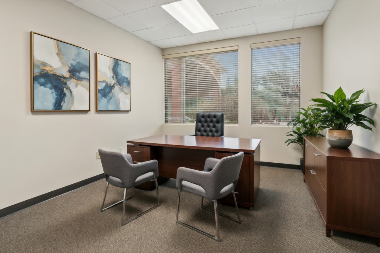 Comfortable small private office perfect for independent professionals, remote workers, startups, and small businesses seekin Comfortable small private office perfect for independent professionals, remote workers, startups, and small businesses seekin