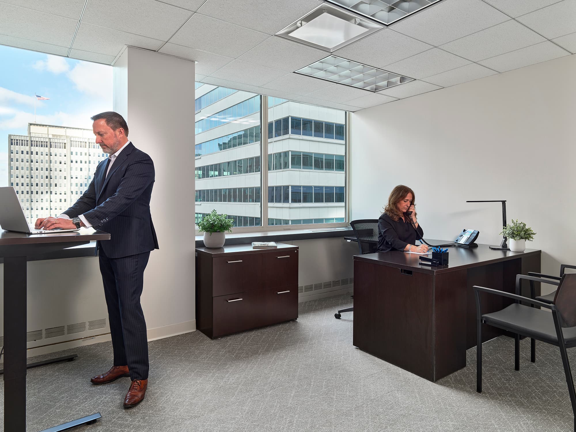 Window Office with Standing Desk Window Office with Standing Desk