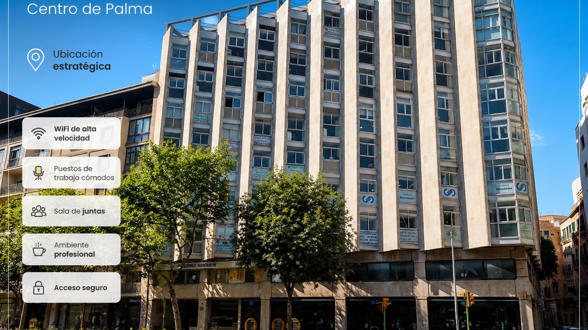 Edificio Minaco, ubicación céntrica y estratégica junto a Plaza de España y las principales conexiones de transporte de Palma Edificio Minaco, ubicación céntrica y estratégica junto a Plaza de España y las principales conexiones de transporte de Palma