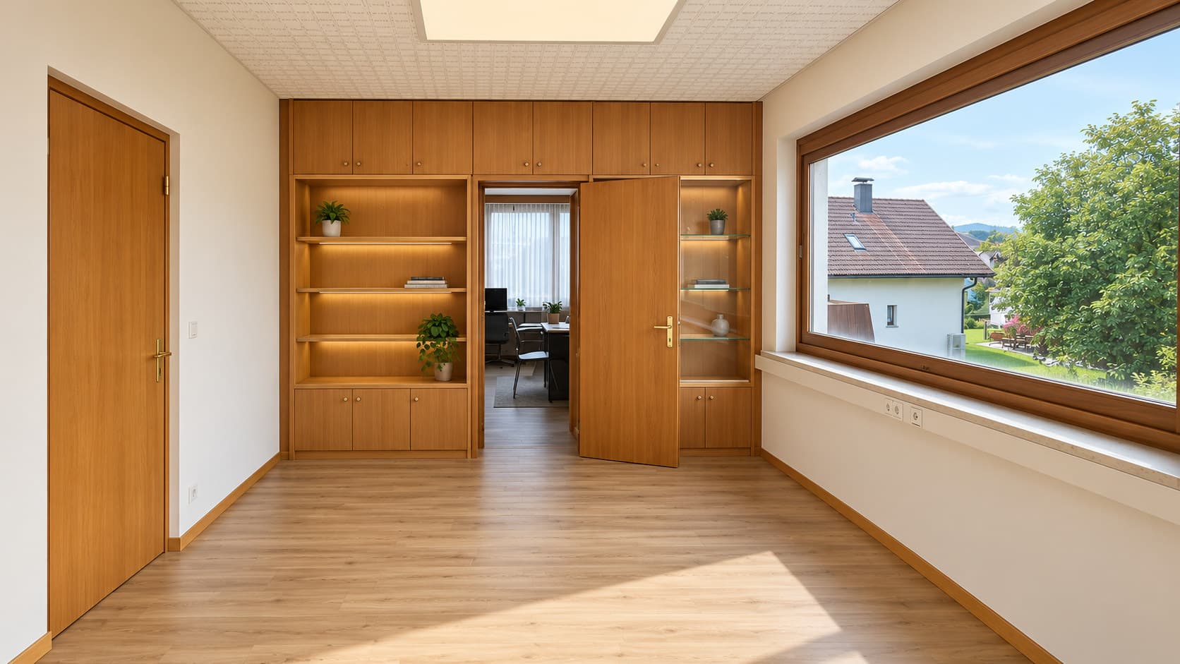 Connecting door between two offices on the upper floor Connecting door between two offices on the upper floor
