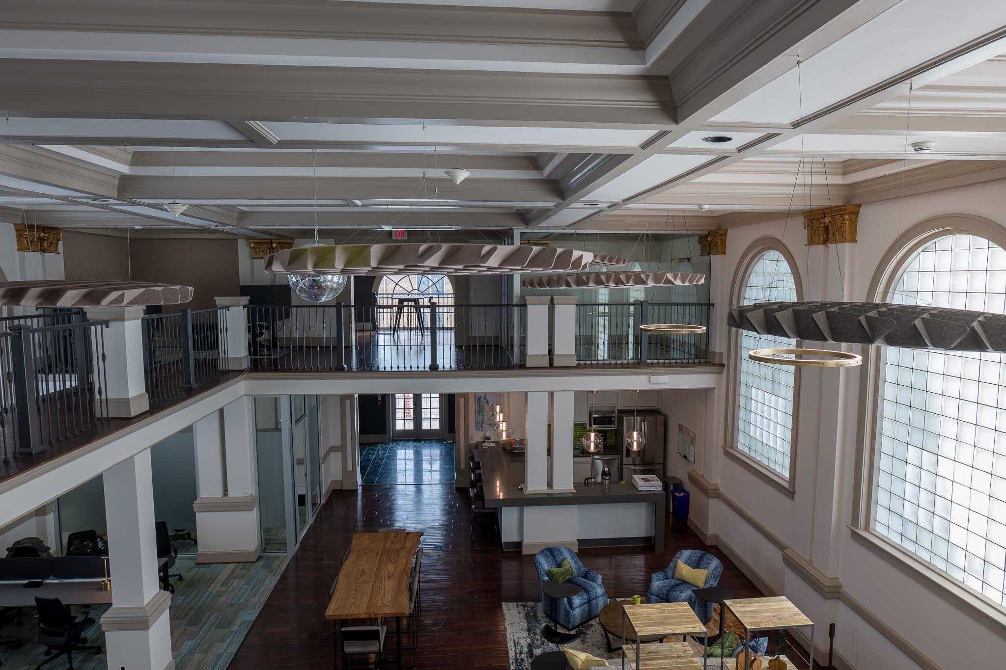 View of Coworking Space from Mezzanine View of Coworking Space from Mezzanine