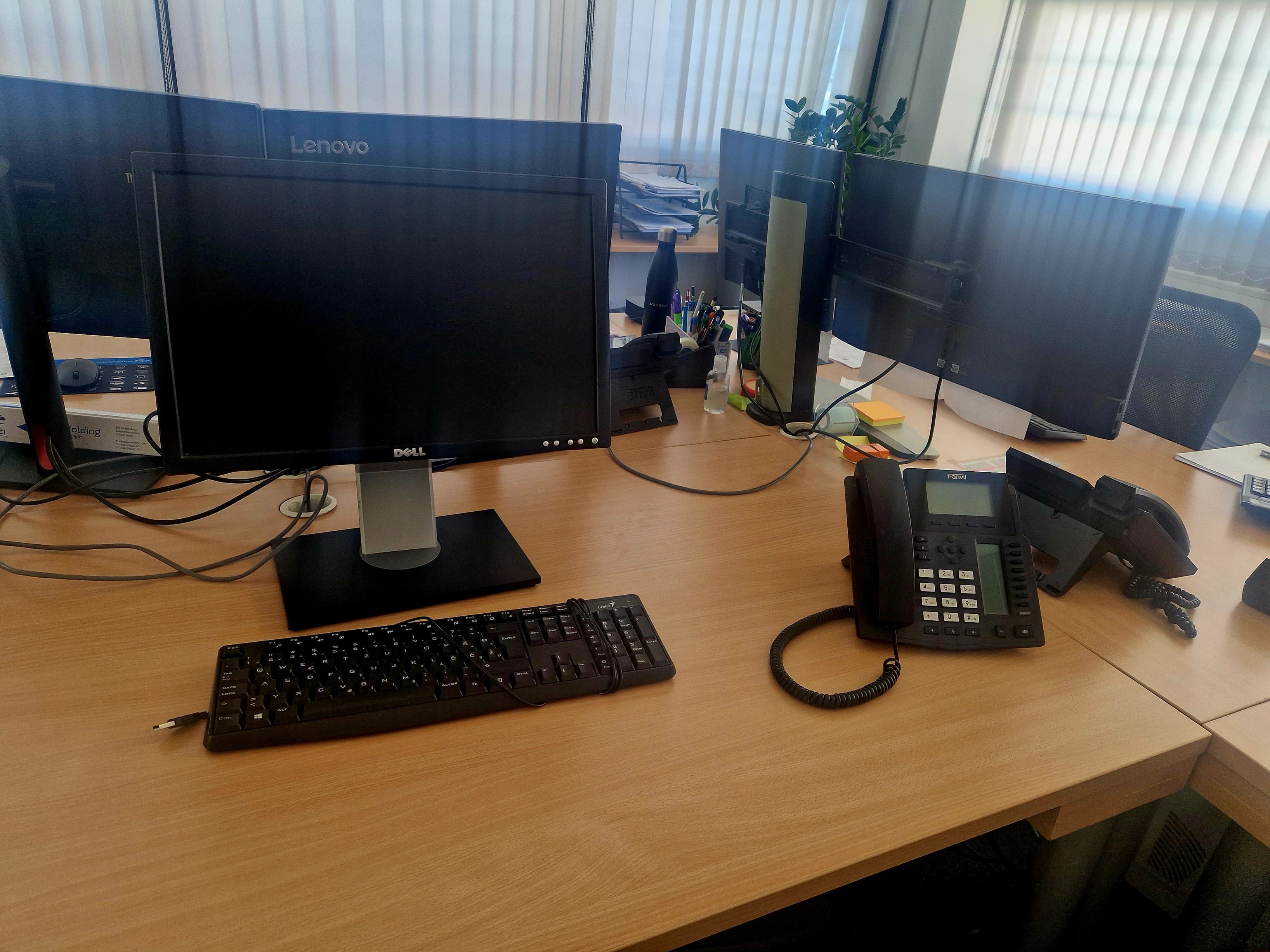 monitor, keyboard, phone included monitor, keyboard, phone included