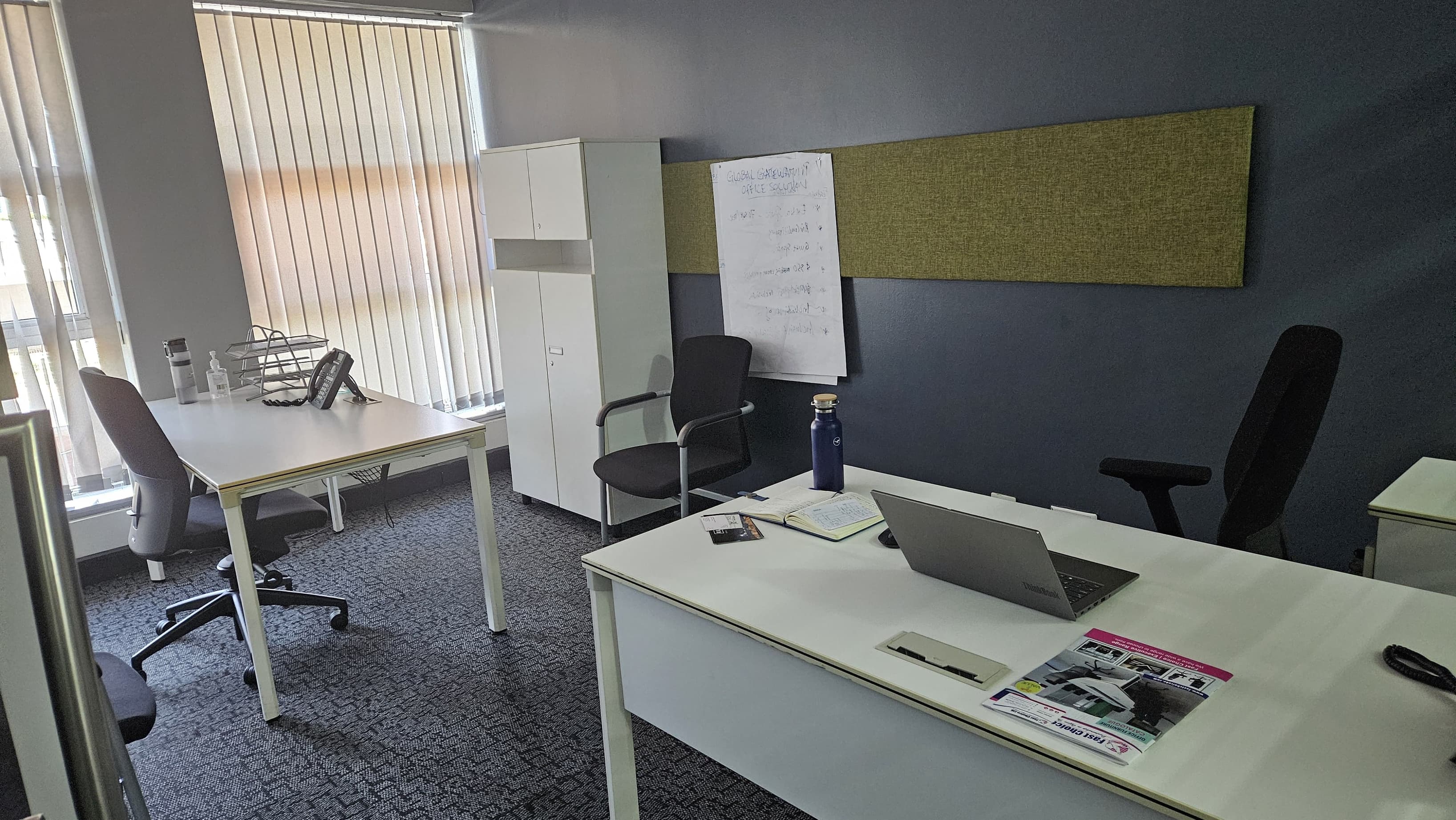 Modern private offices, fully fitted with cabinets and pedestals for storage. Modern private offices, fully fitted with cabinets and pedestals for storage.