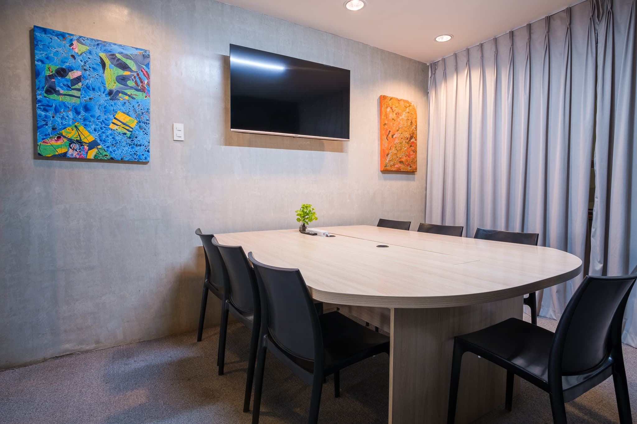 The Meeting Room for team huddles, trainings, or even one to one talks. The Meeting Room for team huddles, trainings, or even one to one talks.