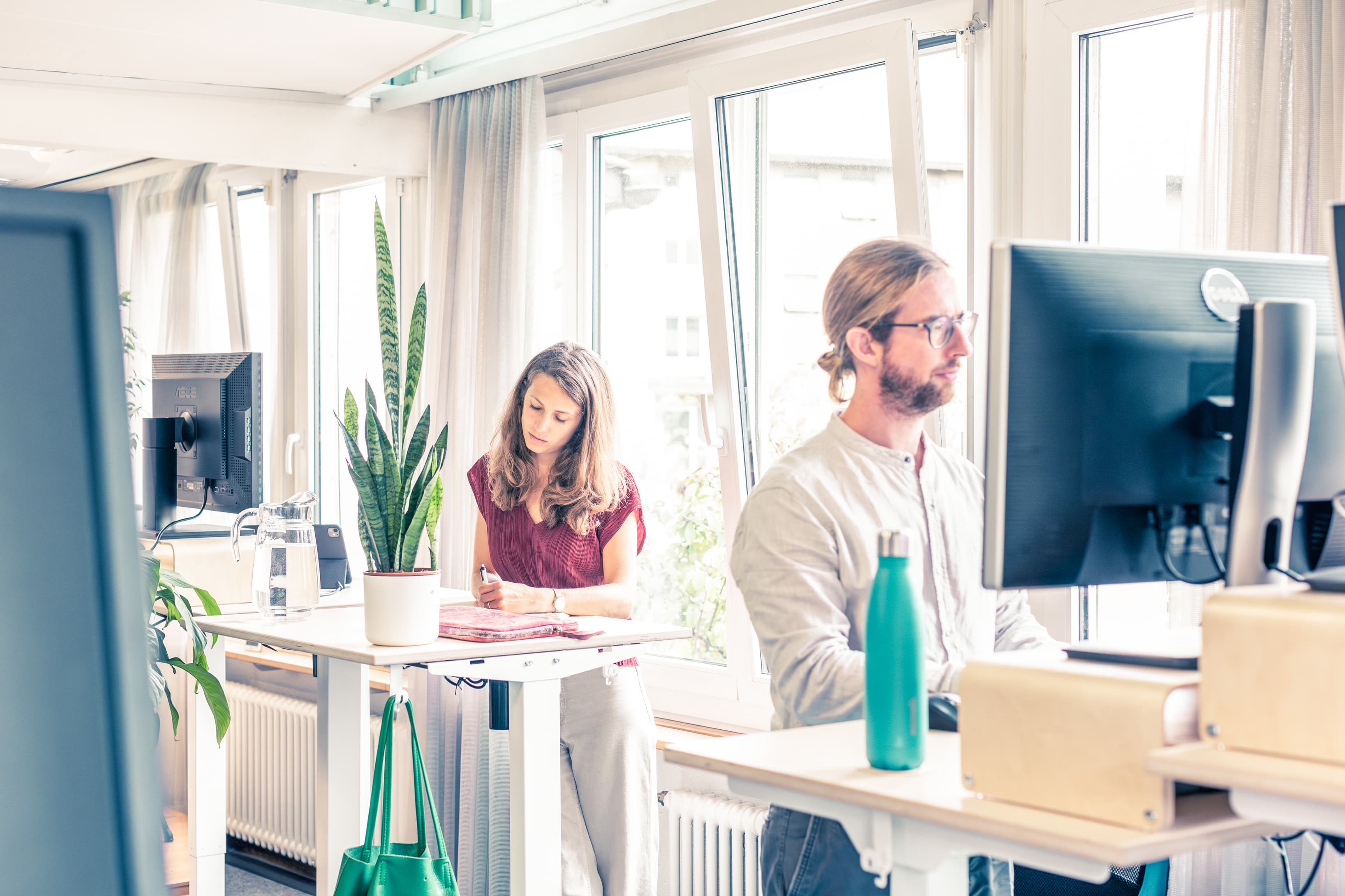 Standing-Height Desks with Natural Light Standing-Height Desks with Natural Light