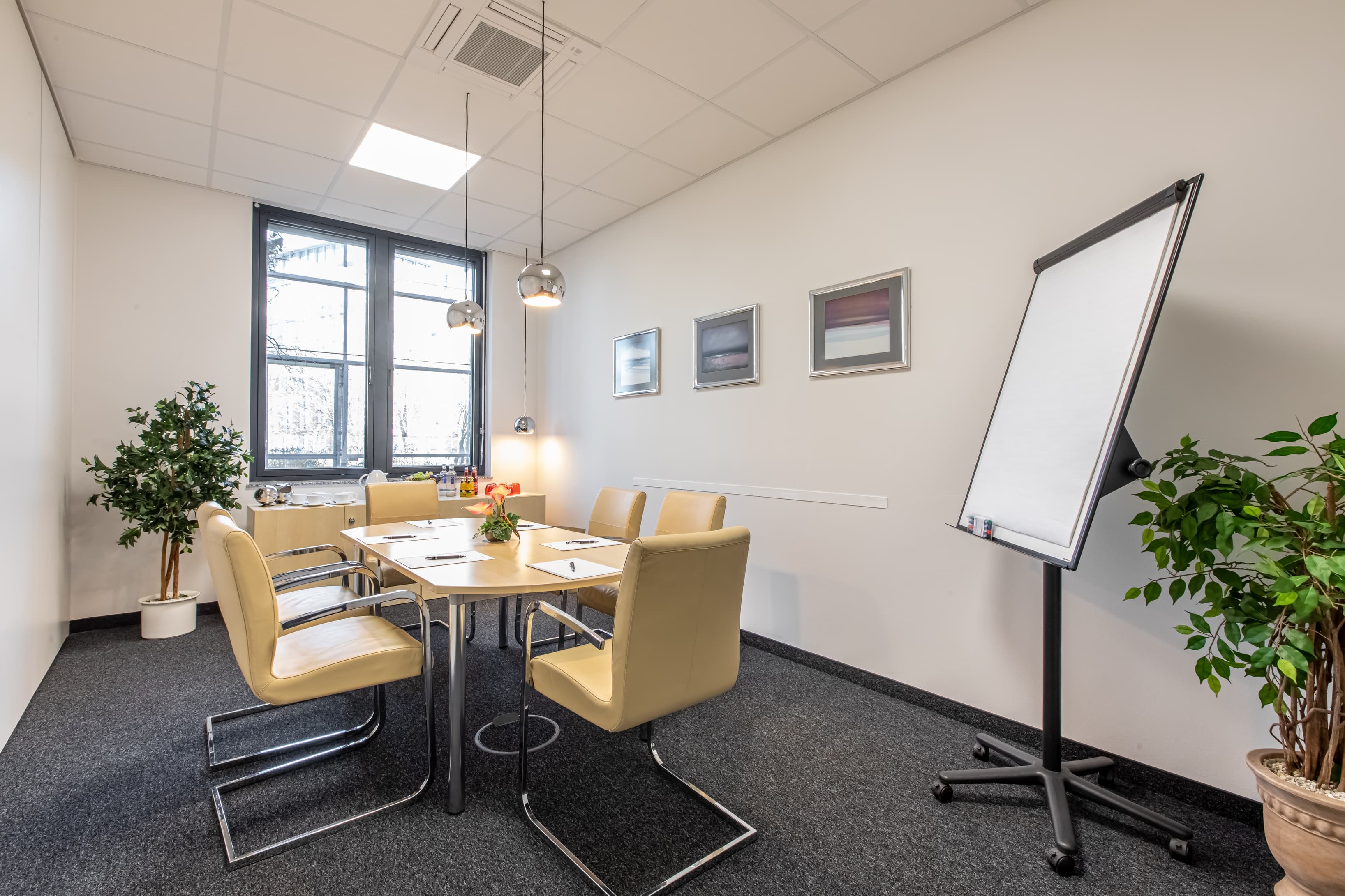 Meeting room (1 of 3 available) for max. 6 people to rent at ecos work spaces Munich Meeting room (1 of 3 available) for max. 6 people to rent at ecos work spaces Munich
