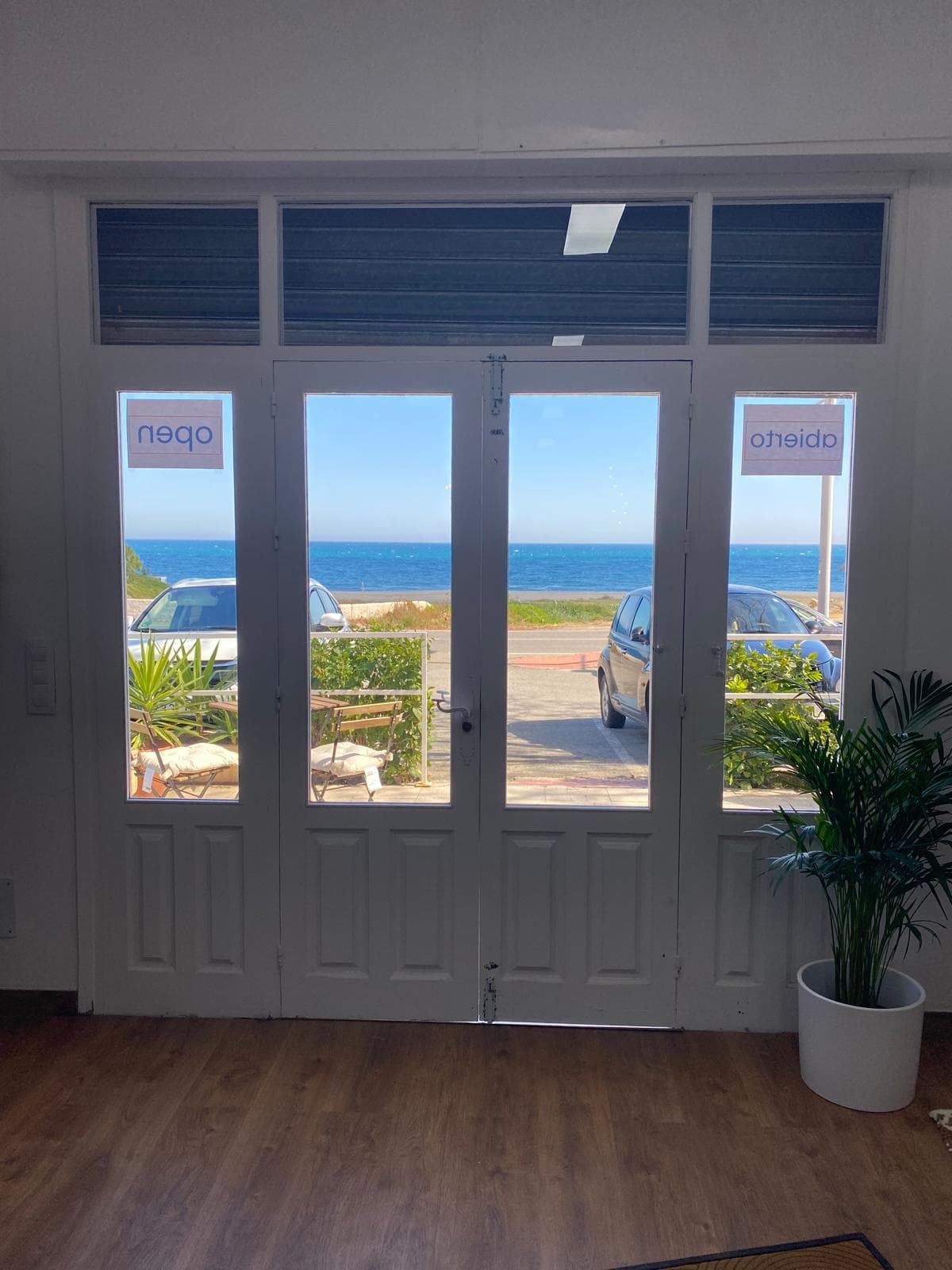 View from the office. Usually a parking space right outside. Level access. View from the office. Usually a parking space right outside. Level access.