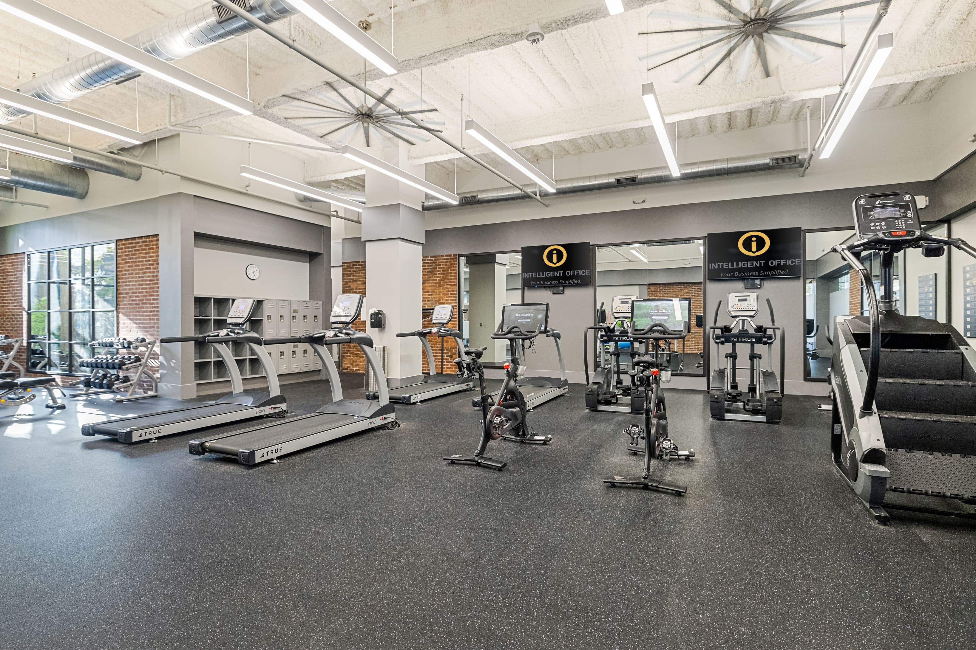 Members w/ Dedicated Space (Private Office, Cubicle, or Desk) have access to the Building Fitness Center at no charge! Members w/ Dedicated Space (Private Office, Cubicle, or Desk) have access to the Building Fitness Center at no charge!