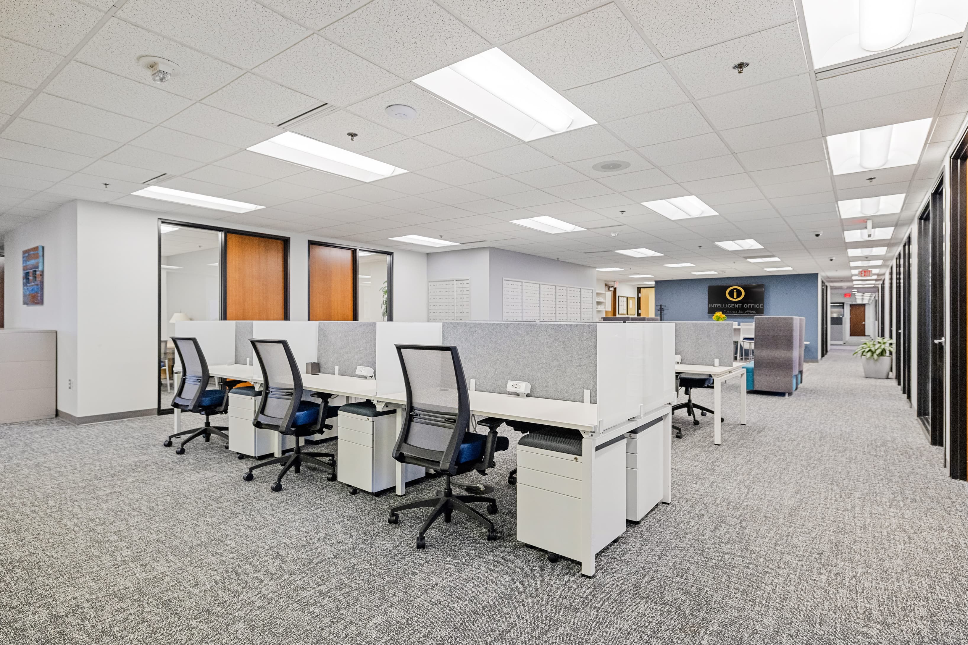 Dedicated Desks are available with privacy partitions and lockable storage. Dedicated Desks are available with privacy partitions and lockable storage.